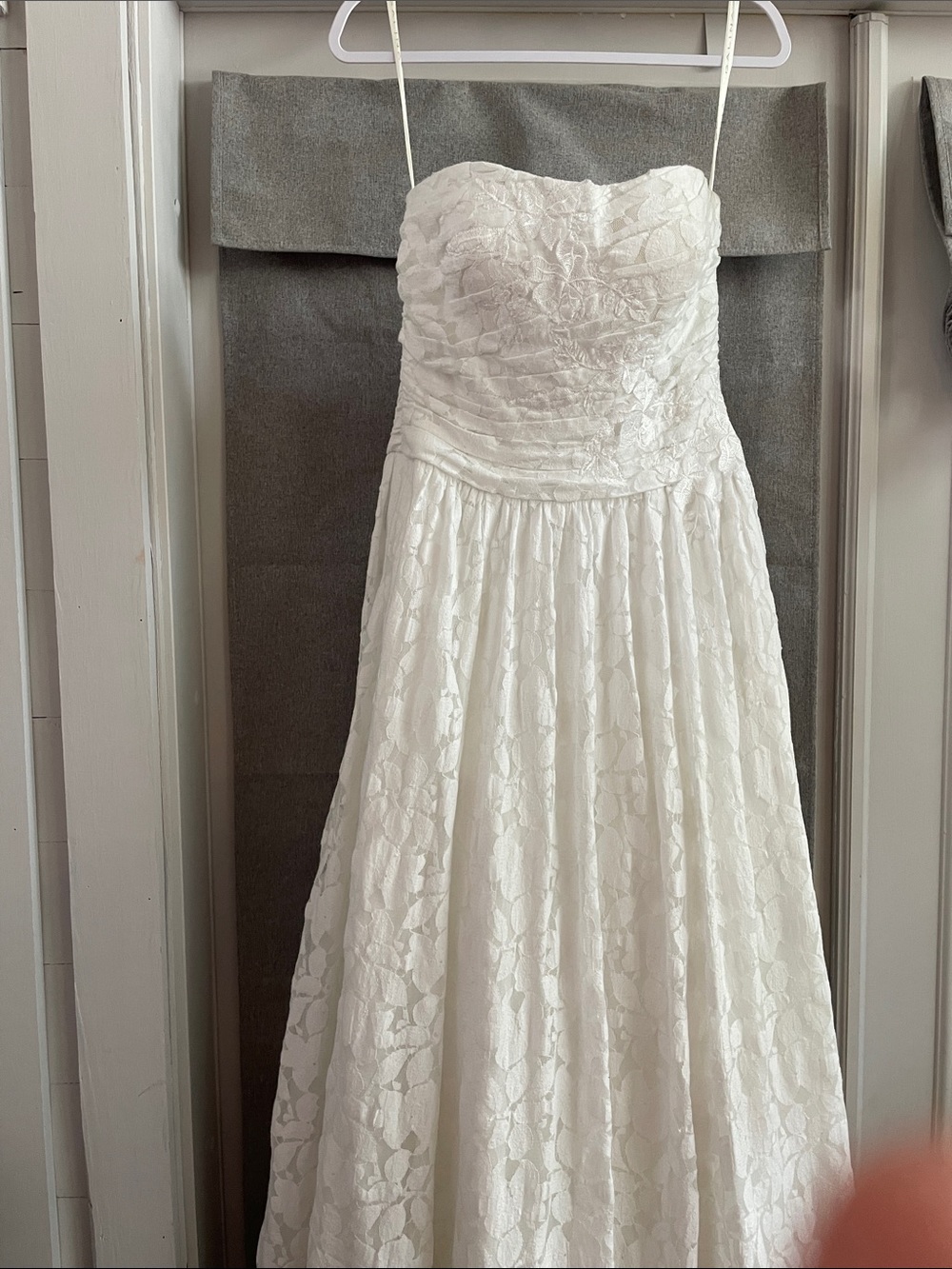 Strapless Lace Wedding Dress in White really so classy !!